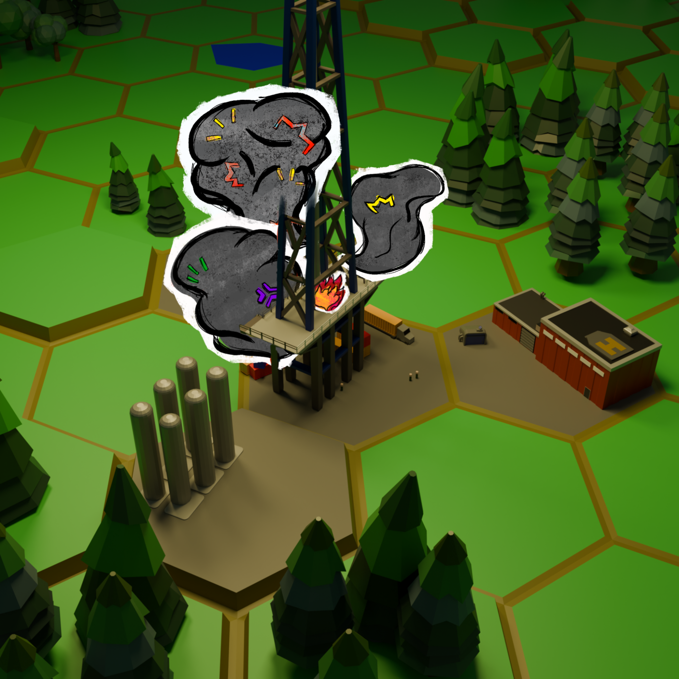 Fracking For Future Oil Rig burning