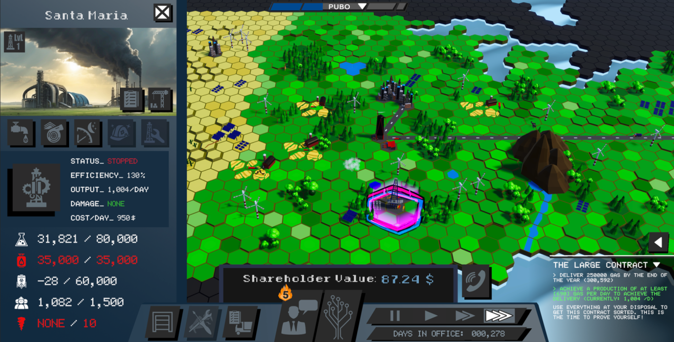 Fracking For Future Game; UI and Map